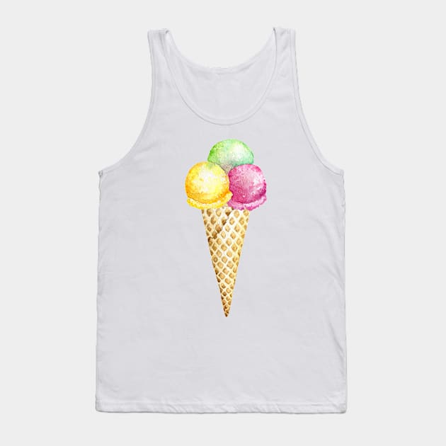 Watercolor ice cream Tank Top by Simple Wishes Art